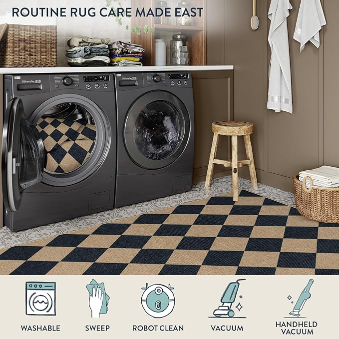 Lahome Colette Checkered Easy Jute Outdoor Rug, Large 6x9 Rug - Image 6