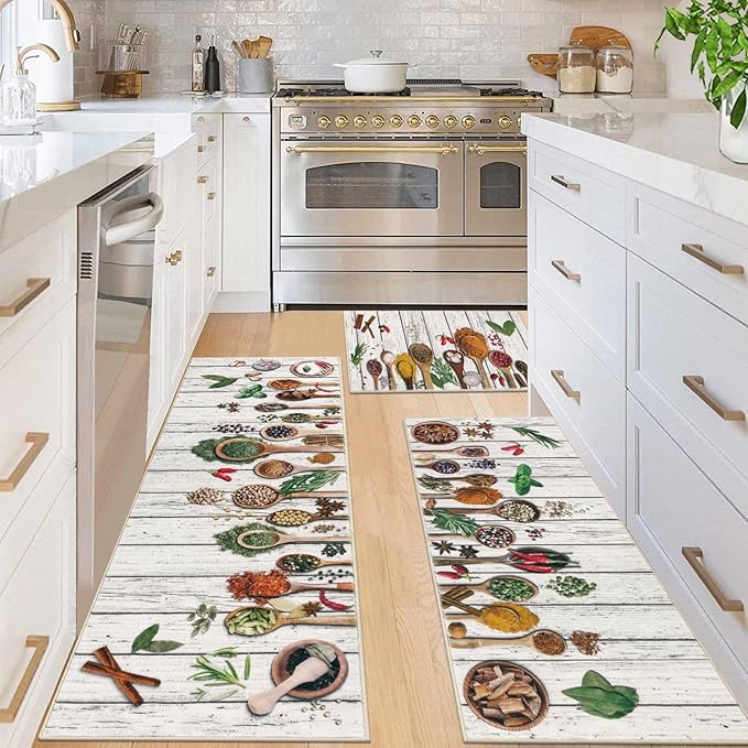Vaukki Boho Kitchen Rug Sets 3 Pieces, Washable Kitchen Mats by Vaukki
