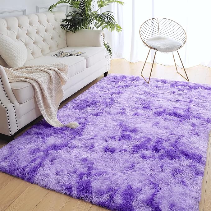 AROGAN Soft Rainbow Area Rugs for Girls Room 6x9 Feet, Fluffy Girls Bedroom Rugs - Image 5