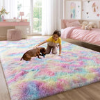 qulint 6x9 Colorful Rug for Bedroom, Large Fluffy Soft Living Room Area Rug - Image 8