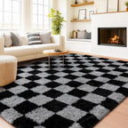 Checkered Rugs for Living Room Bedroom, 5x7 Area Rugs for Living Room, Modern - Image 2