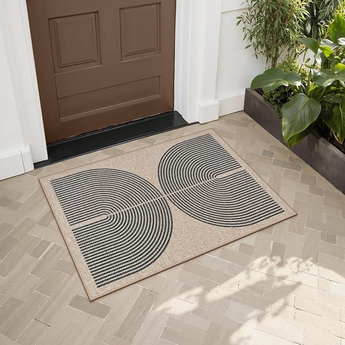 Lahome Enfys Rainbow Easy Jute Rug, 2x3 Farmhouse Kitchen Rugs Non Slip - Image 2
