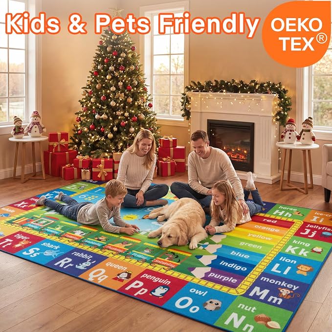 Unirea 3x5 Kids Rug for Playroom Bedroom Living Room, Washable Educational Play - Image 3