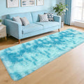 Light Blue Fluffy Rug for Bedroom Living Room, 2x8 ft Soft Sky Blue Bedroom by TENNOLA