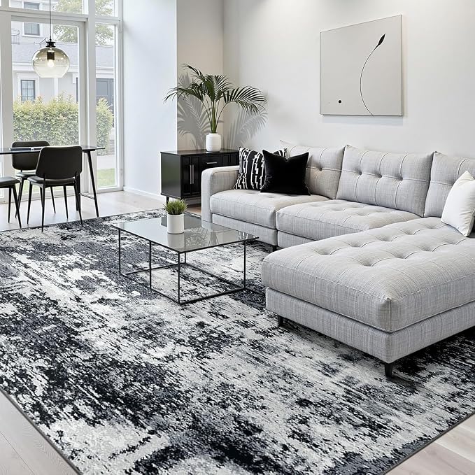 RELEANY Washable Area Rugs 7x10 Non-Slip Modern Abstract Soft by RELEANY