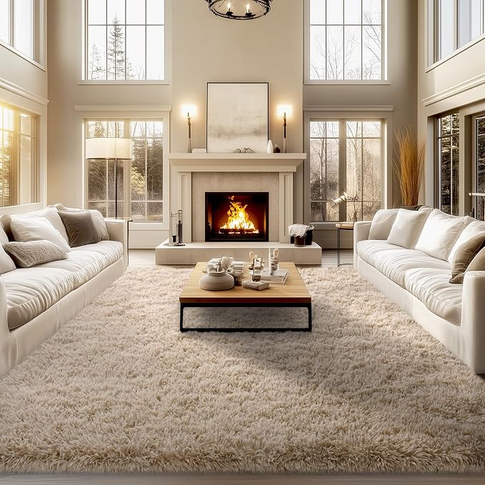 qulint Area Rugs 9x12 Living Room, Fluffy Rug by QULINT