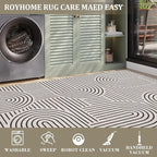 Washable Rug 6ft Area Rugs for Living Room, Abstract Rug for Bedroom, Soft - Image 5