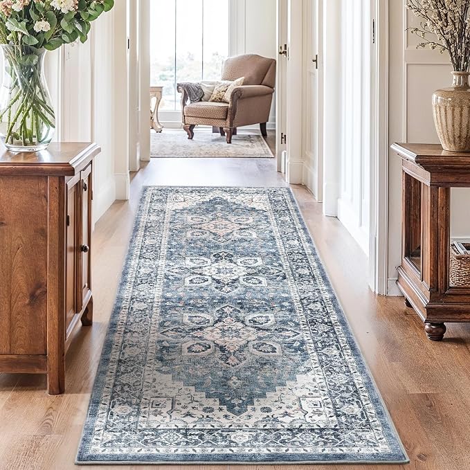 AMADA HOMEFURNISHING 2'6"x8' Washable Area Rug, Low-Profile Entryway Rug - Image 6