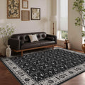 Rugxara Black Rug Area Rugs 5x7, Washable Rugs by Rugxara