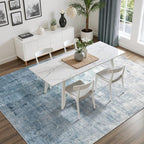 DCX Abstract Area Rug 5x7, Washable Blue Modern Rug - Image 2