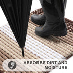 Kitinjoy Indoor Outdoor Door Mat, 59x36 Non-Slip Absorbent Dirt Trapper - Image 2