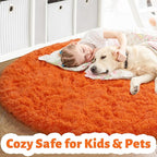 Amdrebio Orange Circle Round Rug 6Ft - Image 2