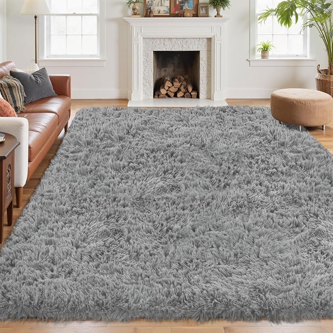 6x9 Area Rug for Living Room: Ultra Soft Fluffy Rug Modern Large Thicked Shag by Oriannal