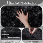8x10 Area Rugs for Living Room: Soft Black Fluffy Rug Shag Washable Rug Plush - Image 5