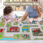Capslpad Kids Rug Educational Play Rug 5.2'x3.3' Traffic Road Kids Play Car Mat - Image 6