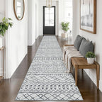 KUTA Long Hallway Runner Rug 2.6x14 Non-Slip Washable, Moroccan Vintage Beige by KUTA