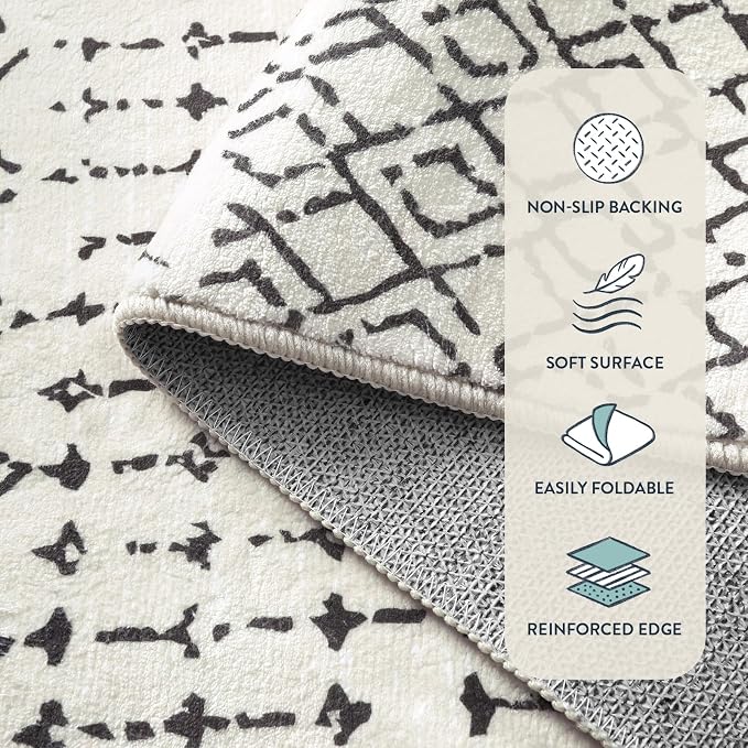 Lahome Moroccan Front Door Rugs Indoor 2x3 Non-Slip Washable Door Mats Indoor - Image 3