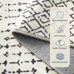 Lahome Moroccan Runners for Hallways 2x8 Beige Washable Runner Rug Non-Slip - Image 6