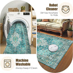 Washable Area Rug 8' x 10' Vintage Traditional Persian Mat - Image 7