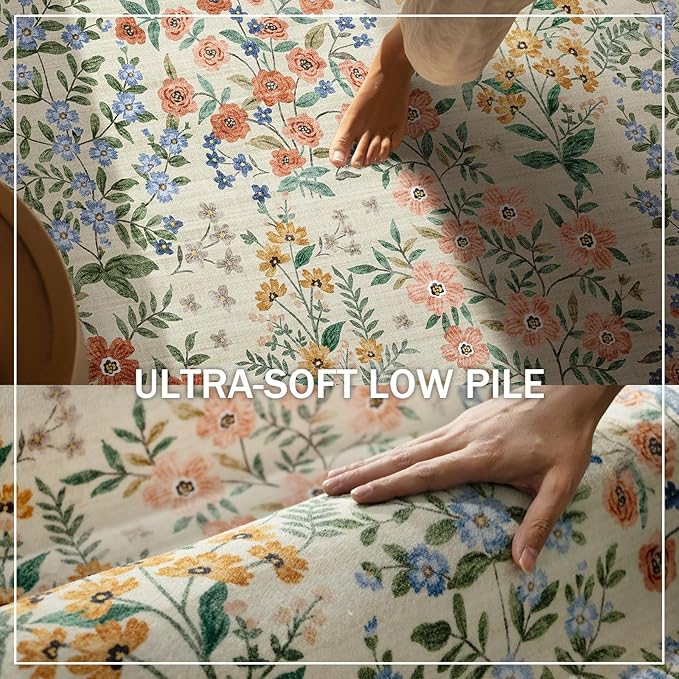 Machine Washable Rugs for Living Room: 6x9 Area Rugs for Bedroom Vintage Stain - Image 5