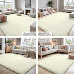 5x8 Area Rugs for Living Room: Soft Fluffy Shag Cream White Rugs for Bedroom - Image 7