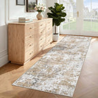 XLUEZ 2x7 Runner Rug for Hallway, Washable Modern Abstract Runner Rugs Neutral - Image 4