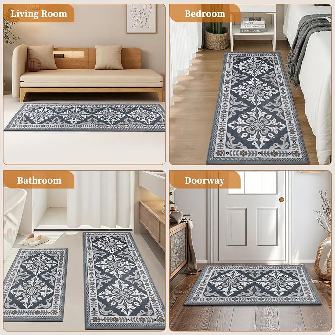 3-Piece Kitchen Rugs, Non-Slip & Washable Floor Mats, Water-Absorbent Area Pad - Image 7