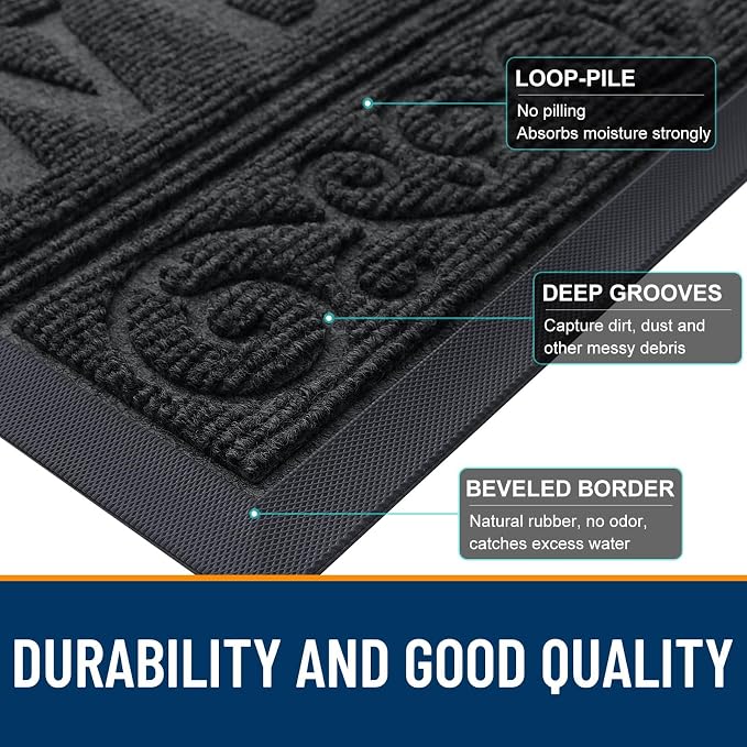 OLANLY Welcome Door Mat Indoor Outdoor Entrance, Heavy Duty Sturdy Front Door - Image 9