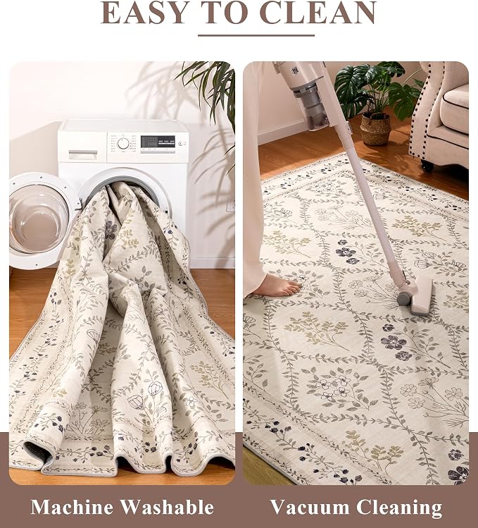 YIHOUSE Washable Floral 6x9 Area Rugs - Image 7