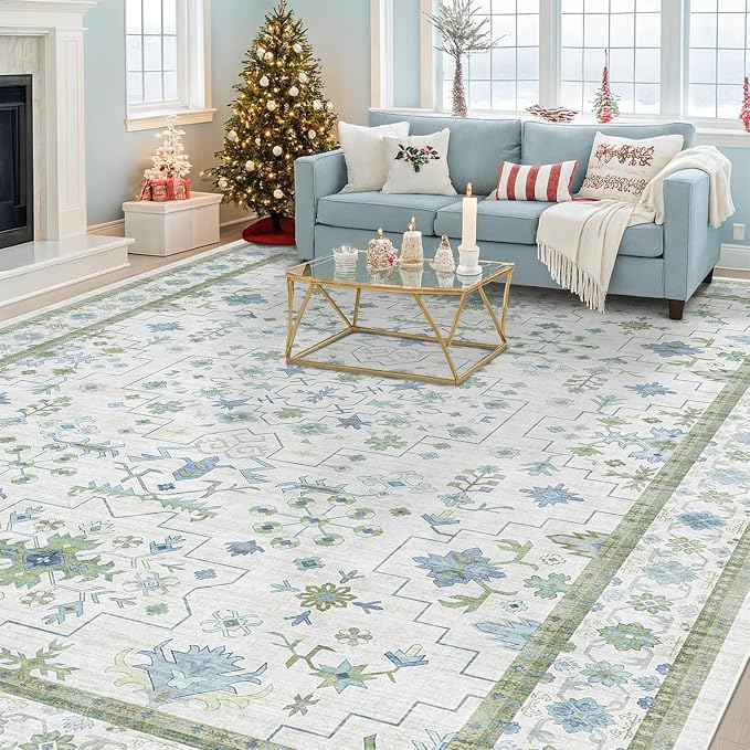 Hazo Haus Blue and Green Living Room Rug 8x10 - Image 8