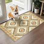 Area Rug 2x3 Rug Machine Washable Non-Slip Low Pile Print Pattern Western Rug - Image 3