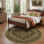 RELEANY Area Rugs Round 7ft Washable Non-Slip, Floral Vintage Distress - Image 2