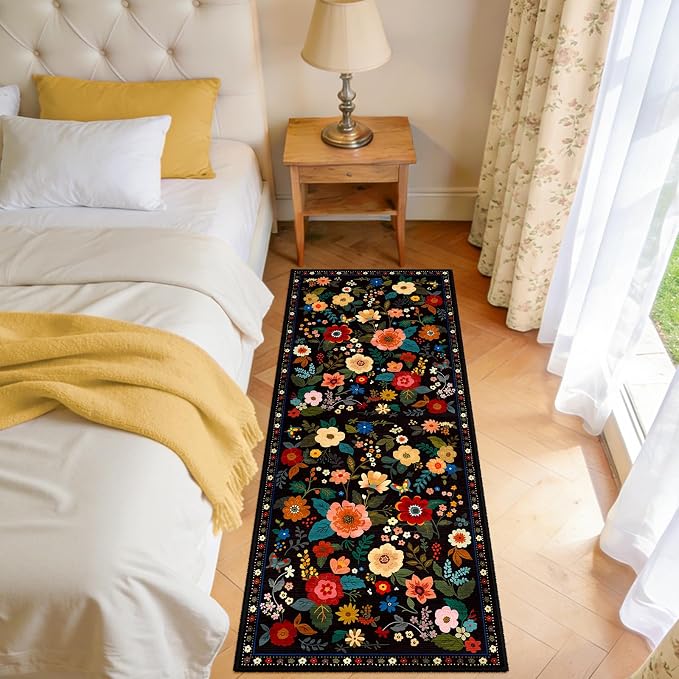 RELEANY Floral 2x5 Area Rugs Washable Print Boho Cute Carpet Non Slip Flower - Image 8
