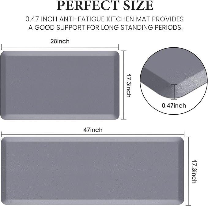 HappyTrends 2 PCS Kitchen Mat Cushioned Anti-Fatigue Floor Mat, Heavy Duty - Image 2
