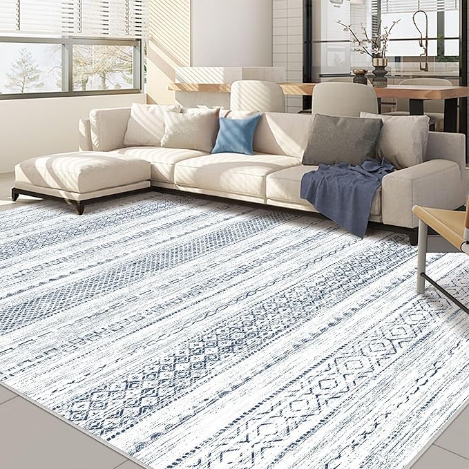 Nakagishi 9x12 Area Rugs Living Room: Washable Boho Large Neutral Soft by NakagishiAreaRug
