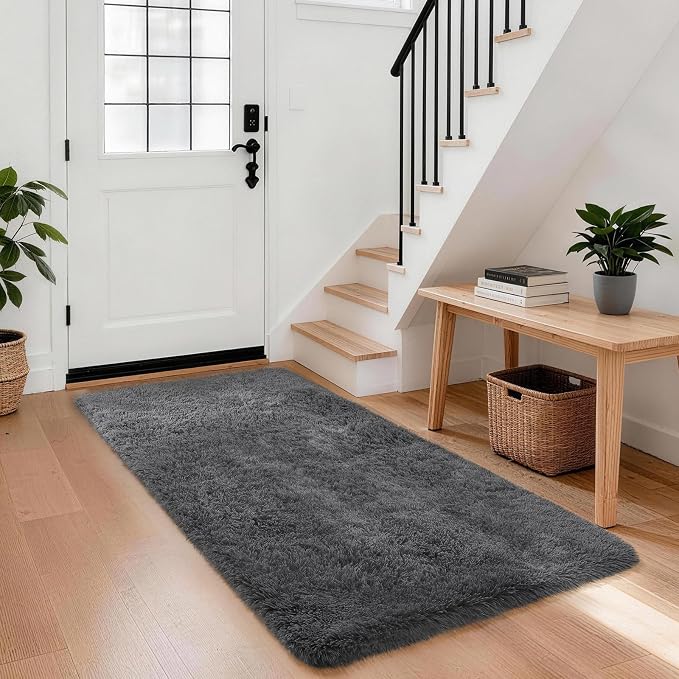 Ophanie Runner Rug for Hallway, 3x6 Washable Non-Slip Fluffy Soft Bedside Rugs by Ophanie