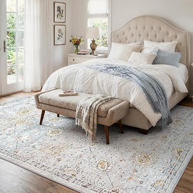 Lahome Flavie Boho Light Blue Area Rug 8x10 - Image 7
