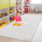 Soft White Fluffy Rugs for Living Room 5x8 Area Rug Shaggy White Carpet for - Image 7