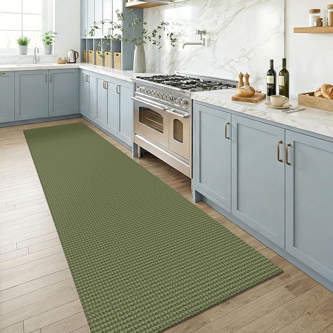 KOZYFLY Cotton Runners for Hallway 3x8, Wide Washable Runner Rug, Woven Non - Image 2