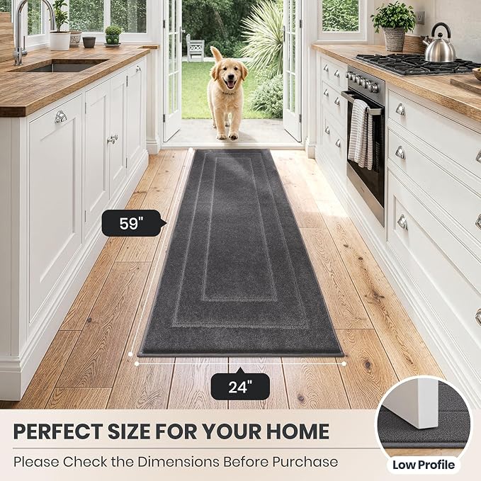 PURRUGS Dirt Trapping Door Mat 24" x 59", Non-Slip/Skid Machine Washable - Image 8
