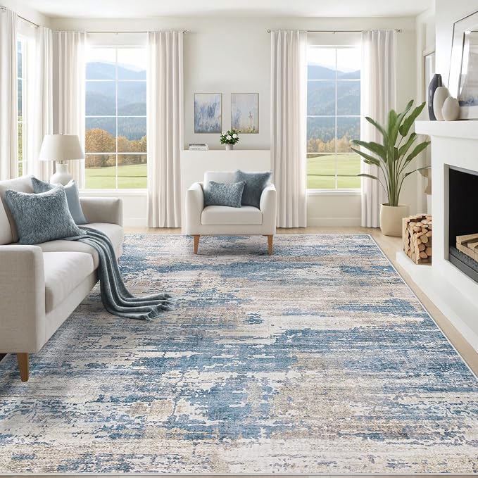 XLUEZ 10x14 Area Rugs for Living Room, Washable Modern Abstract Large Area Rug by XLUEZ