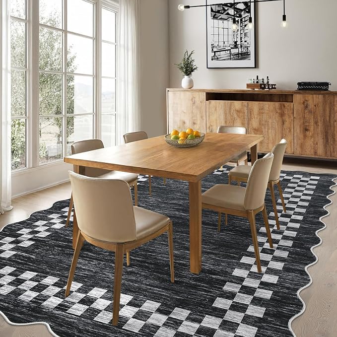 GarveeHome 4x6 Area Rug Small Washable Living Room Rug Scalloped Rug - Image 2
