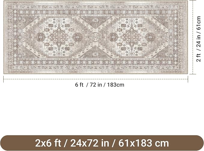 befbee Washable Runner Rug 2x6 Hallway Runner Rug Ultra-Thin Kitchen Rug Non - Image 2