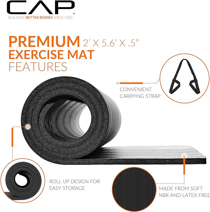 CAP Barbell 1/2-Inch High Density Exercise Yoga Mat - Image 3