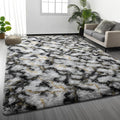 Deerhoo Large Shag Area Rugs 6 x 9, Tie-Dyed Plush Fuzzy Rugs by Deerhoo