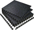 SUPERJARE 0.56'' Thick 6 Pcs 24 Sq Ft Rubber Top Exercise Equipment Mats by SUPERJARE