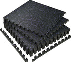 SUPERJARE 0.56'' Thick 6 Pcs 24 Sq Ft Rubber Top Exercise Equipment Mats by SUPERJARE