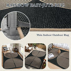 Lahome Modern Rainbow Easy Jute 4x6 Rug, Outdoor Patio Rug - Image 3