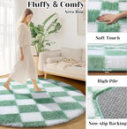 KICMOR Round Rugs 5ft for Bedroom Living Room, Fluffy Soft Circle Area Rug - Image 2