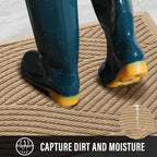 HIYARD Sturdy Front Door Mat, Absorbent Muddy Dirt Resist Welcome Door Mats - Image 2
